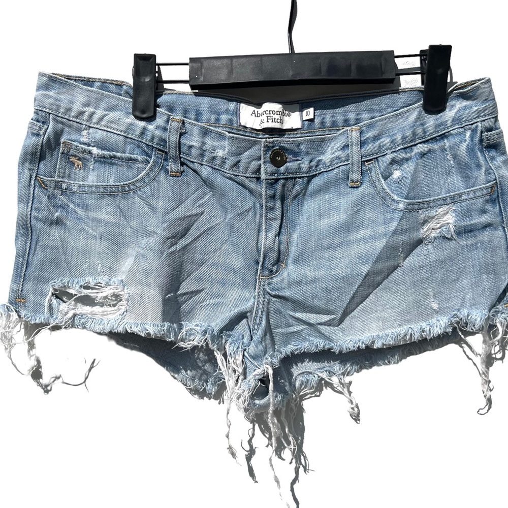 Abercrombie and Fitch distressed denim cut off shorts size 10 jean y2k vintage
